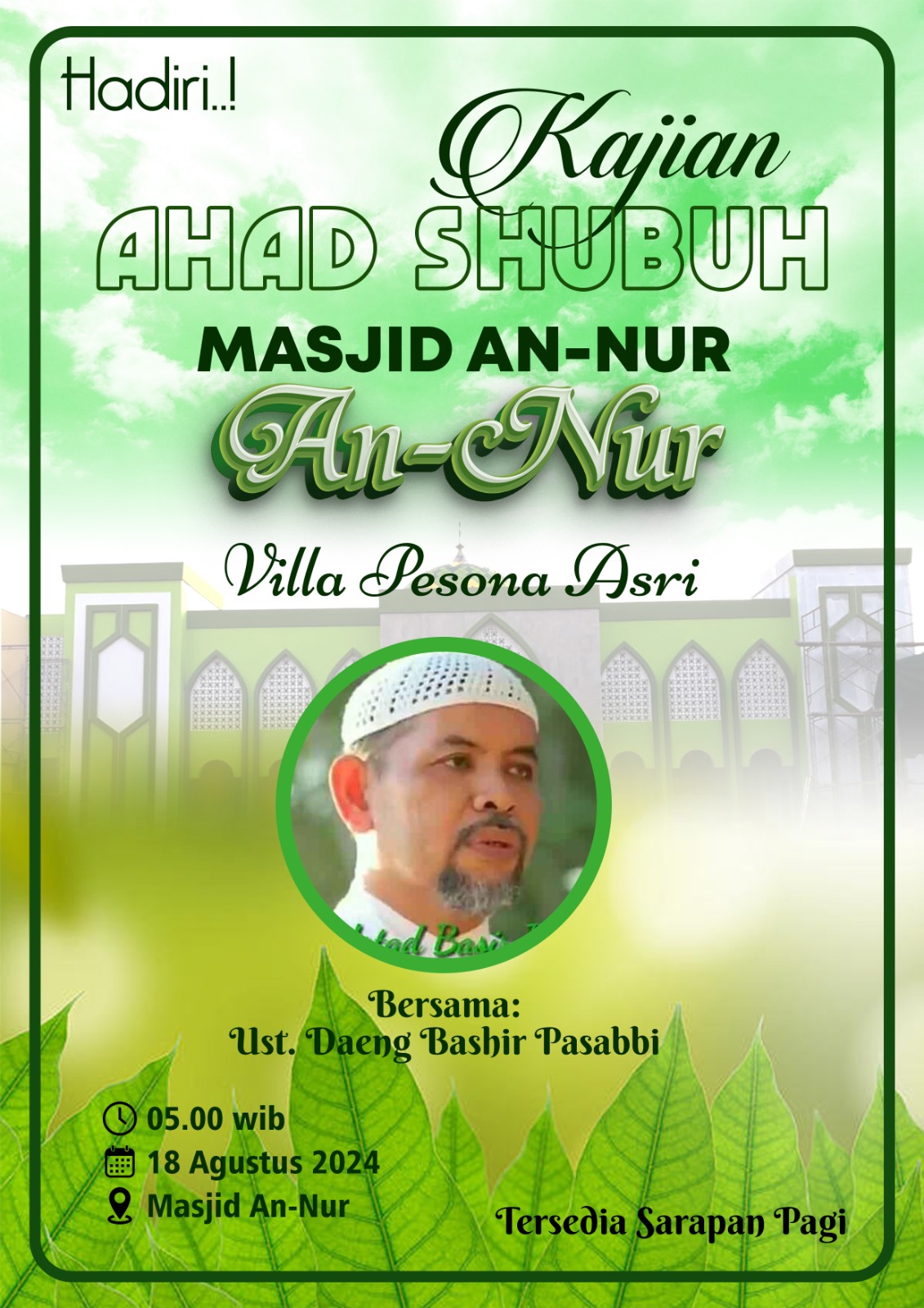 kajian ahad pagi masjid annur